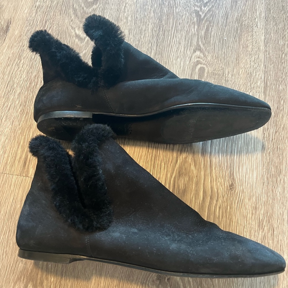 The Row short Chelsea boot with fur